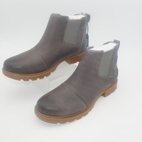 NEW SOREL Women's Size 7.5 Emelie III Ankle Boots Booties Leather Major Brown - Picture 1 of 7